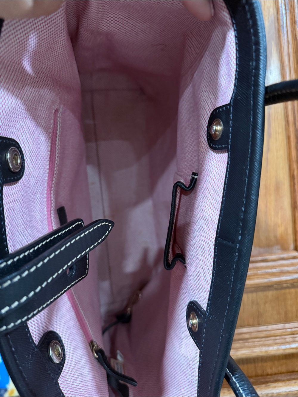 Dooney & Bourke Navy and Black Logo Tote - Picture 7 of 7